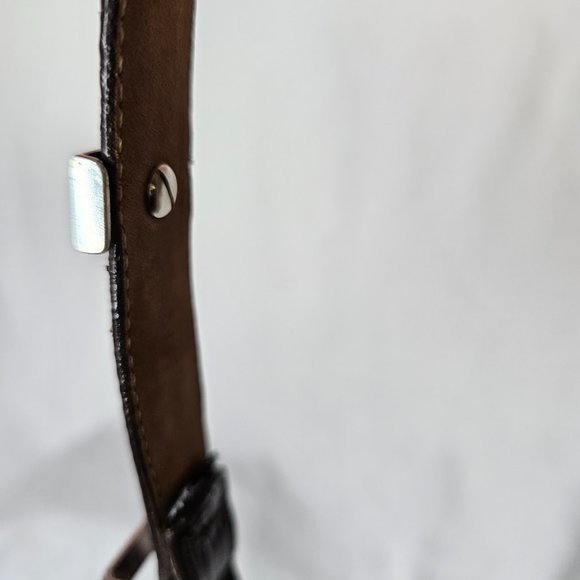 Brighton Women's Leather Belt Large Multi Colored Silver Conchos Scroll Design - Picture 9 of 10